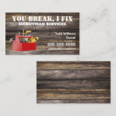 Toolbox Wood Handyman Visitekaartje (Voorkant / Achterkant)