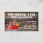 Toolbox Wood Handyman Visitekaartje (Voorkant)