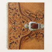Tooled lederen textieplanner planner (Voorkant)