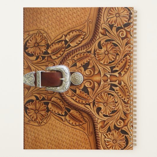 Tooled lederen textieplanner planner (Achterkant)