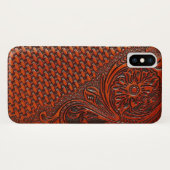 Tooled lederen textuur iPhone draagtas Case-Mate iPhone Case (Achterkant (horizontaal))