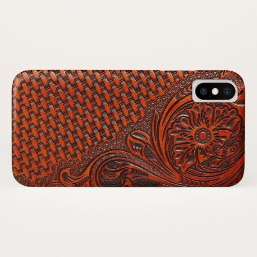 Tooled lederen textuur iPhone draagtas Case-Mate iPhone Case (Achterkant (horizontaal))