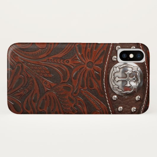 Tooled lederen textuur iPhone draagtas Case-Mate iPhone Case (Achterkant (horizontaal))