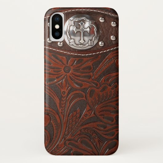 Tooled lederen textuur iPhone draagtas Case-Mate iPhone Case (Achterkant)