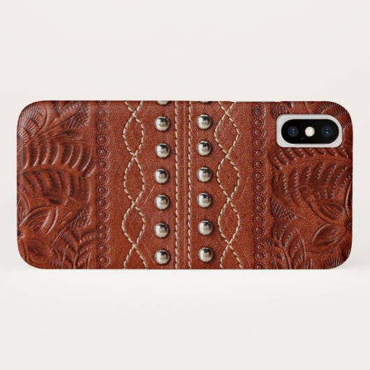 Tooled lederen textuur iPhone draagtas Case-Mate iPhone Case (Achterkant (horizontaal))