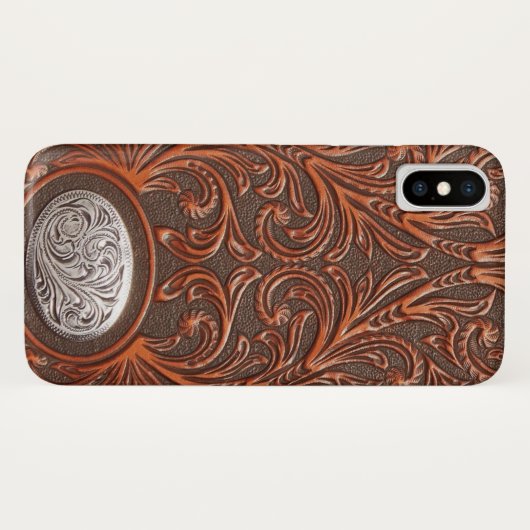 Tooled lederen textuur iPhone draagtas Case-Mate iPhone Case (Achterkant (horizontaal))