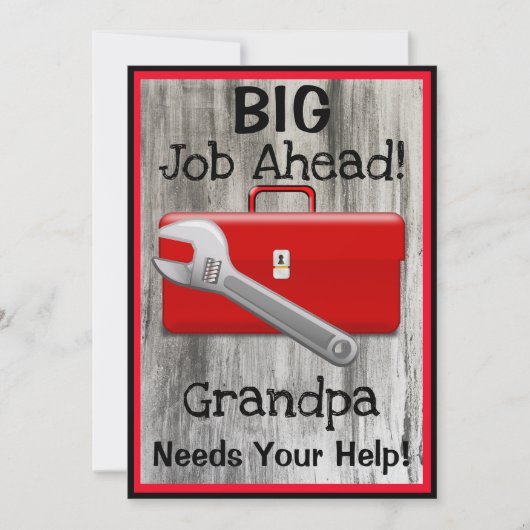 Toolin' Around with Grandpa Invitation Kaart (Voorkant)