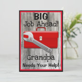 Toolin' Around with Grandpa Invitation Kaart (Staand voorkant)