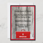 Toolin' Around with Grandpa Invitation Kaart (Achterkant)