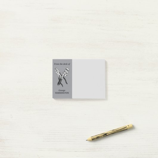 TOOLS aangepaste monogram Post-it notes (Op bureau)