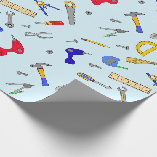 Tools Collage Boy's Birthday Cadeaupapier (Hoek)