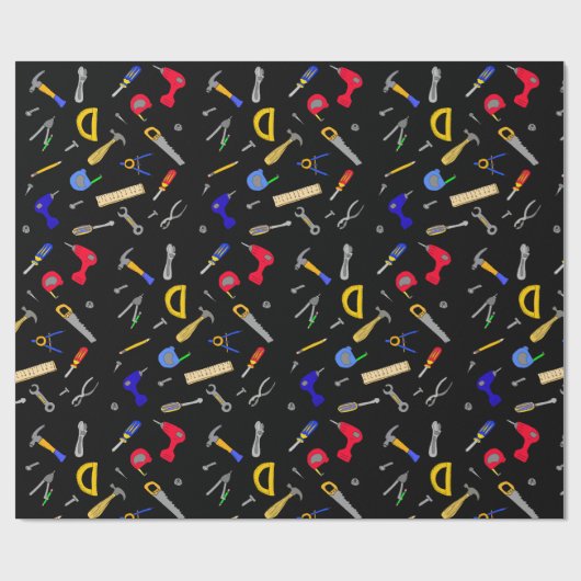 Tools Collage Boy's Birthday Cadeaupapier (Vlak)