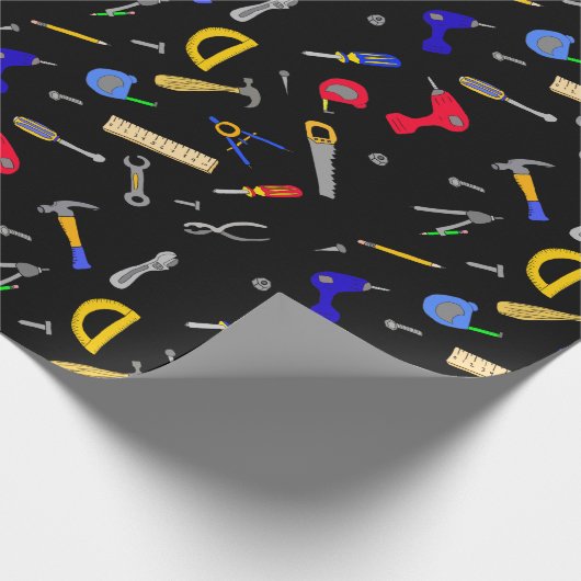 Tools Collage Boy's Birthday Cadeaupapier (Hoek)