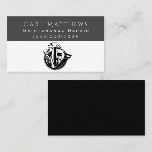 Tools Design Handyman Maintenance Service Visitekaartje (Voorkant / Achterkant)