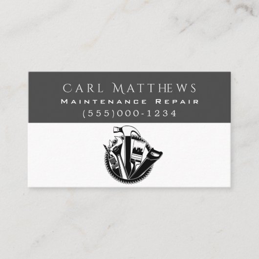 Tools Design Handyman Maintenance Service Visitekaartje (Voorkant)