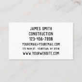 Tools en hardwarehardwarematige contractant visitekaartje (Achterkant)