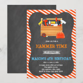 Tools jongen verjaardag Uitnodiging (Voorkant / Achterkant)