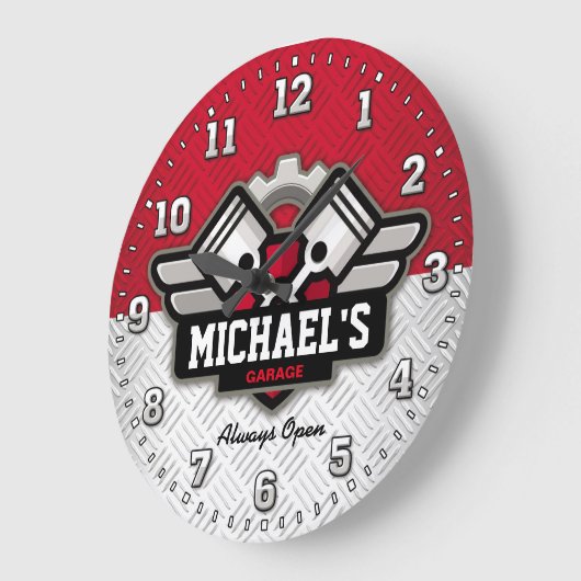 Tools Man Cave Personalizable Grote Klok (Hoek)