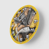 Tools Man Cave Wall Clock Ronde Klok (Hoek)