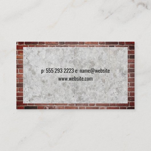 Tools voor algemene aannemers | Beton | bakstenen  Visitekaartje (Achterkant)