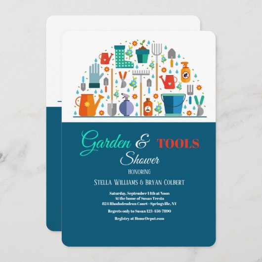 Tools voor Douche Uitnodiging (Voorkant / Achterkant)