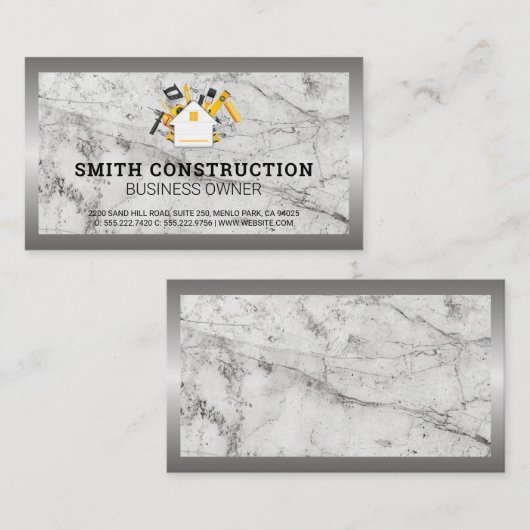 Tools voor ontwerpers | Steen en metaal Visitekaartje (Voorkant / Achterkant)