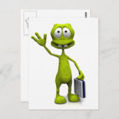 Toon Alien Briefkaart (Voorkant / Achterkant)