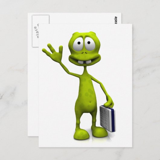 Toon Alien Briefkaart (Voorkant / Achterkant)