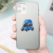 Toon Auto met Gebogen Daklijnen Sticker (Telefoon)