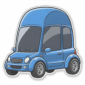 Toon Auto met Gebogen Daklijnen Sticker (Voorkant)