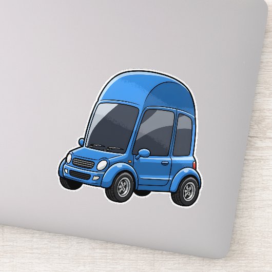Toon Auto met Gebogen Daklijnen Sticker (Detail)