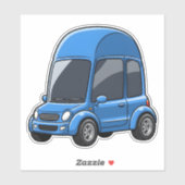 Toon Auto met Gebogen Daklijnen Sticker (Vel)