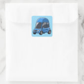 Toon Auto met Gebogen Daklijnen Vierkante Sticker (Tas)