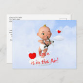 Toon Baby Cupid Vliegen met een Boog en Pijl Briefkaart (Voorkant / Achterkant)