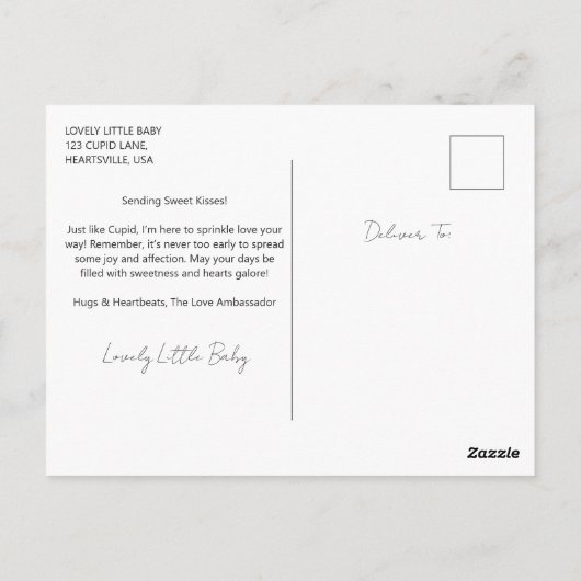 Toon Baby Cupid Vliegen met een Boog en Pijl Briefkaart (Achterkant)