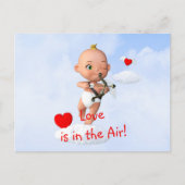 Toon Baby Cupid Vliegen met een Boog en Pijl Briefkaart (Voorkant)