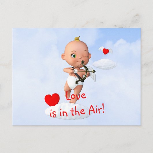 Toon Baby Cupid Vliegen met een Boog en Pijl Briefkaart (Voorkant)