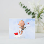 Toon Baby Cupid Vliegen met een Boog en Pijl Briefkaart (Staand voorkant)
