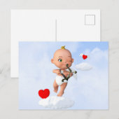 Toon Baby Cupid Vliegen met een Boog en Pijl Briefkaart (Voorkant / Achterkant)