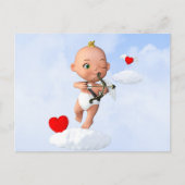 Toon Baby Cupid Vliegen met een Boog en Pijl Briefkaart (Voorkant)