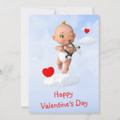 Toon Baby Cupid Vliegen met een Boog en Pijl Kaart (Achterkant)