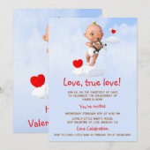 Toon Baby Cupid Vliegen met een Boog en Pijl Kaart (Voorkant / Achterkant)