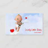 Toon Baby Cupid Vliegen met een Boog en Pijl Visitekaartje (Voorkant)