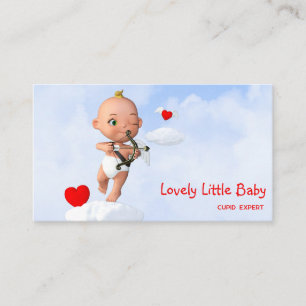 Toon Baby Cupid Vliegen met een Boog en Pijl Visitekaartje