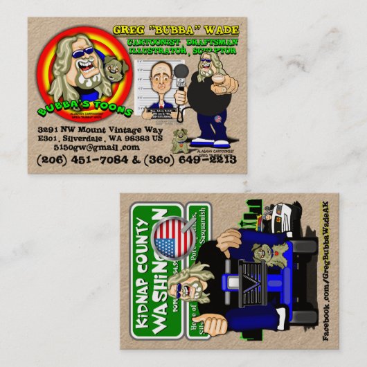 TOON BUBBA VISITEKAARTJE (Voorkant / Achterkant)