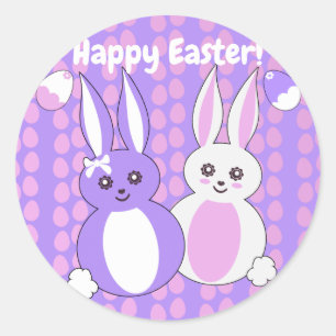 Toon Bunny Easter Ronde Sticker