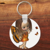 Toon Butterfly Fairy - Oranje Sleutelhanger (Voorkant)