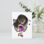 Toon Butterfly Fairy - Paars Briefkaart (Staand voorkant)