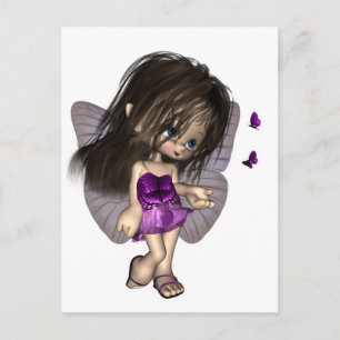 Toon Butterfly Fairy - Paars Briefkaart