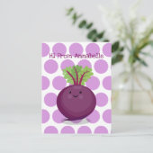 Toon de cartoon van de  van de gelukkig bietwortel briefkaart (Staand voorkant)